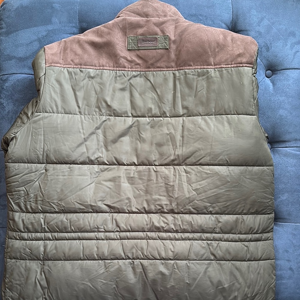 Barbour Olive & Brown Quilted Puffer Jacket Men's (Size: XL) - Picture 7 of 10